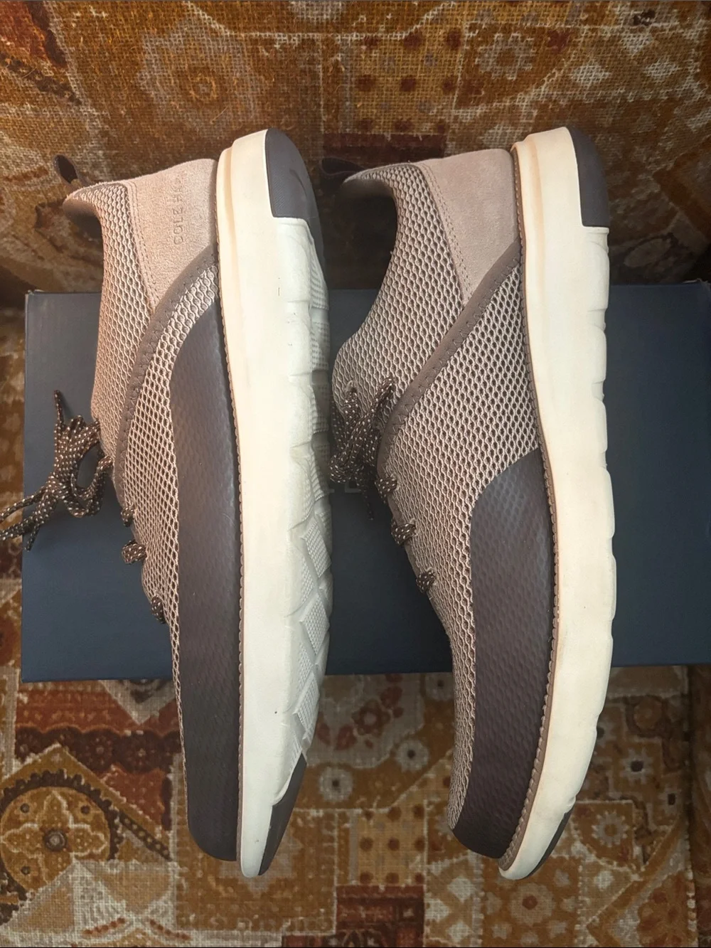 Cole Haan Men's Knit Lace-Up Sneakers in Taupe and Brown